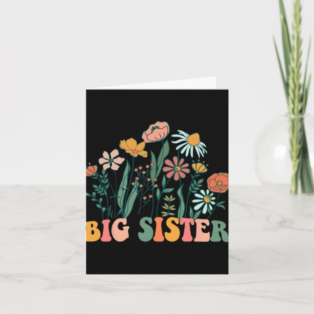 Carte New Big Sister Wildflower First Birthday &amp; Bab (Devant)