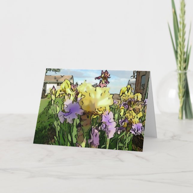 Carte New Day Gardens Notecard-iris 'Edith Wolford' W (Devant)