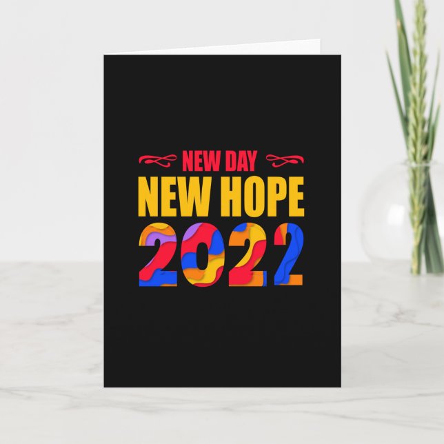 Carte New Day New Hope 2022-happy new year-drôle (Devant)