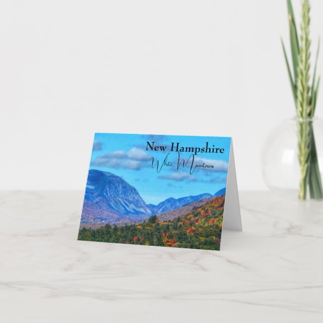 Carte New Hampshire White Mounts couleur automne (Devant)