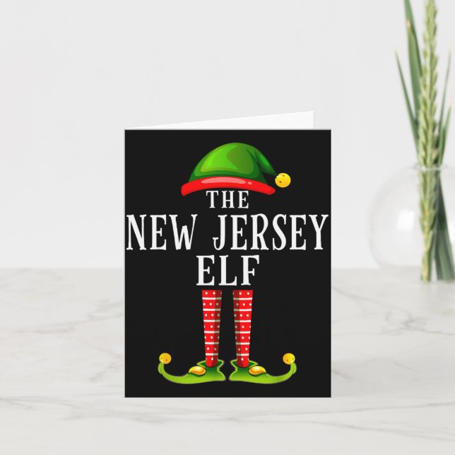 Carte New Jersey Elf Christmas Matching Family Group Pjs (Devant)