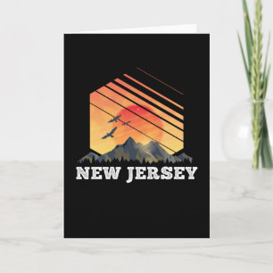 Carte New Jersey Mountain Sunset USA America Cadeaux