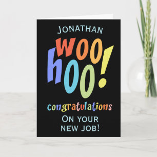 Carte New Job Congratulations Fun Typography Card