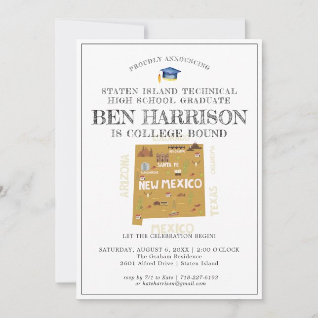 Carte New Mexico | College Bound Graduation Party (Devant)