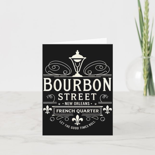 Carte New Orleans French Quarter Bourbon Street Louisian (Devant)