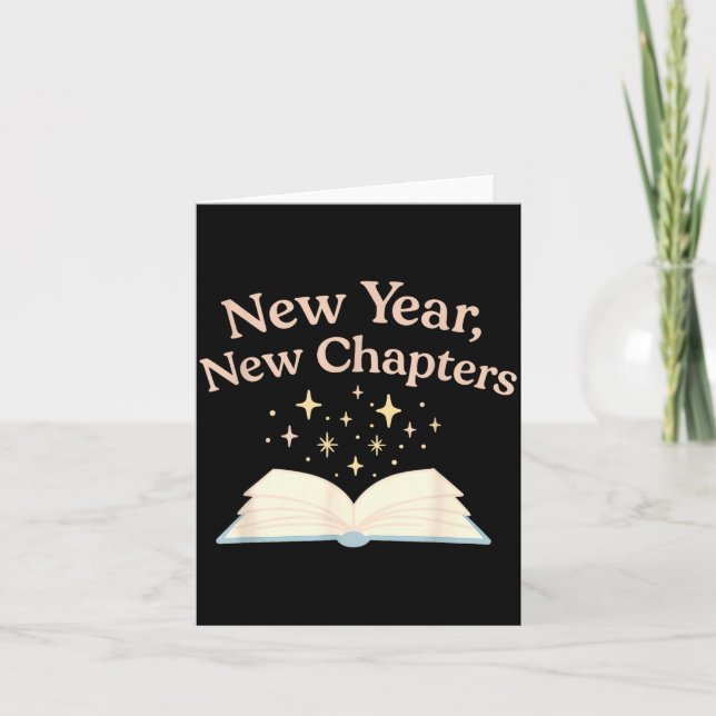 Carte New Year New Chapters Cozy Reading For Book Lovers (Devant)