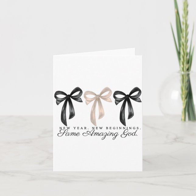 Carte New Years Christian Coquette Faith New Beginnings  (Devant)