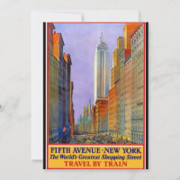 New York, Fifth Avenue, Poster vintage,