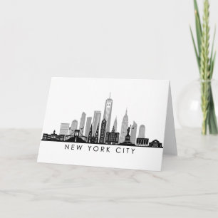 Carte NEW YORK Manhatten USA City Skyline Silhouette