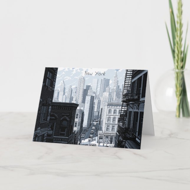 Carte New York NYC en noir et blanc personnalisée (Devant)