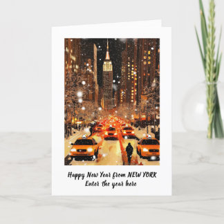 Carte New York personnalisée Happy New Year 2025