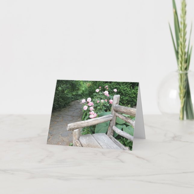 Carte New York Shakespeare Garden Central Park Bench NYC (Devant)