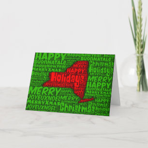 Carte New York Word Art Christmas Card