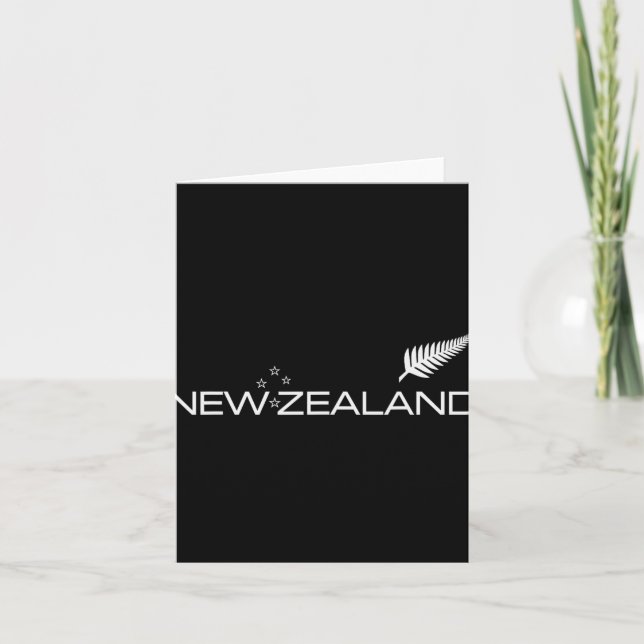 Carte New Zealand Fern Flag Athletic Srts Style Tee  (Devant)