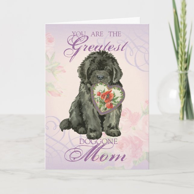 Carte Newfie Heart Mom (Devant)