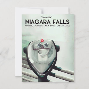 Carte Niagara Falls - USA - affiche de voyage Canada Vin