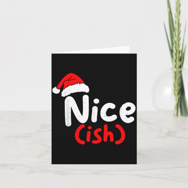 Carte Nice (ish) Naughty Angel Funny Christmas List Fami (Devant)