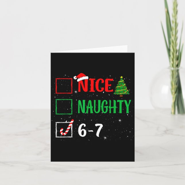 Carte Nice Naughty 67 Funny Christmas Brainrot Six Seven (Devant)