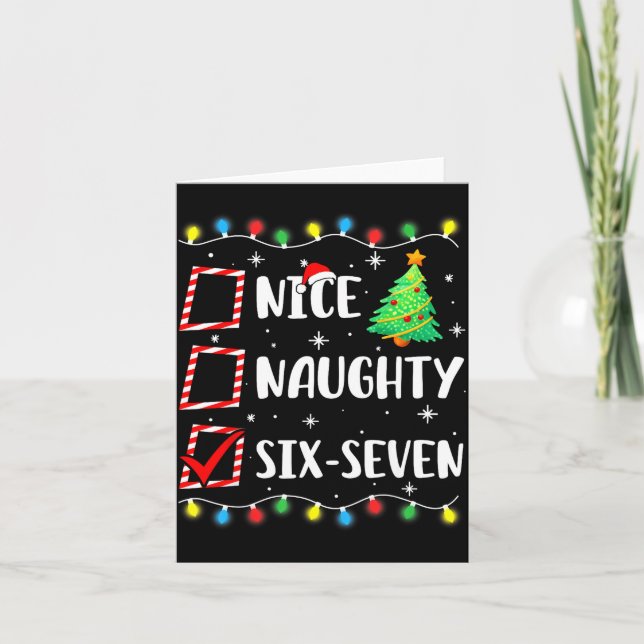 Carte Nice Naughty 67 Six Seven Funny Christmas 6 7 Meme (Devant)