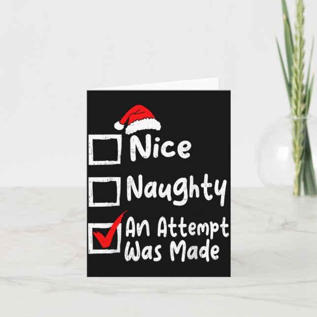 Carte Nice Naughty An Attempt Was Made Funny Christmas L (Devant)
