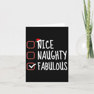 Carte Nice Naughty Fabulous Funny Christmas List Père No
