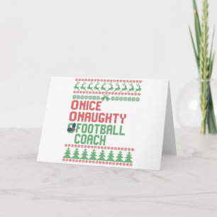 Carte Nice Naughty Football Entraîneur Drôle Noël Cadeau