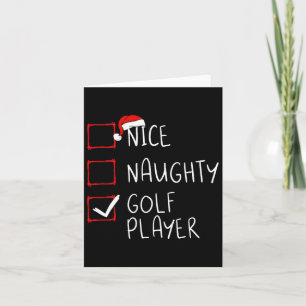 Carte Nice Naughty Golf Player Liste Noël Père Noël Clau