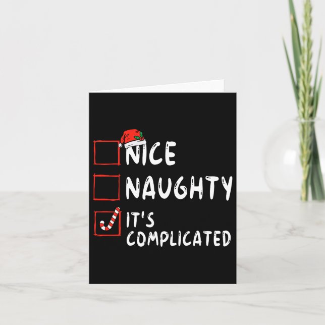 Carte Nice Naughty It's Complicated Christmas List Santa (Devant)