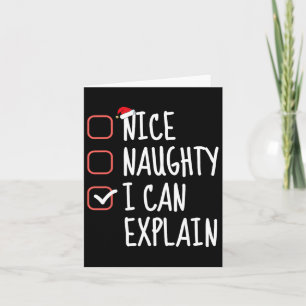 Carte Nice Naughty Je Peux Expliquer Funny Christmas Lis