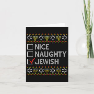 Carte Nice Naughty Juif Laide Hanoukka Sweater Funny Ch
