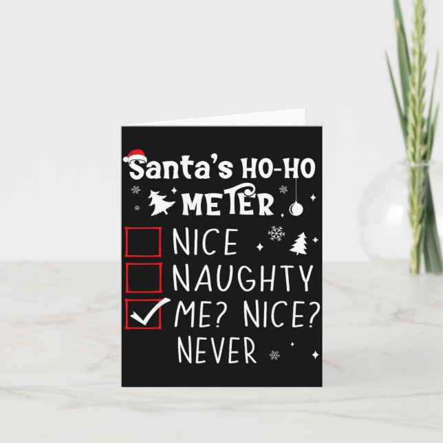 Carte Nice Naughty Me_ Nice_ Never_ Christmas List Santa (Devant)