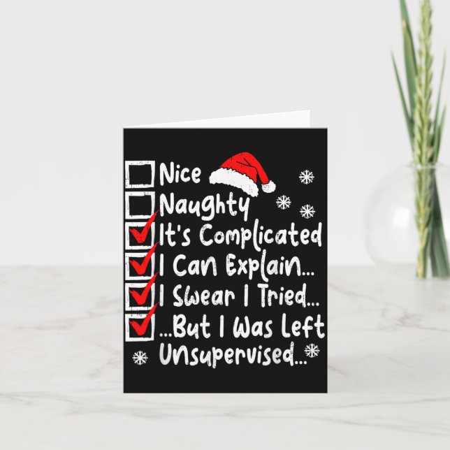 Carte Nice Naughty Multi Checklist Funny Christmas List  (Devant)