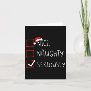 Carte Nice Naughty Sérieux Noël Liste des Noël Xmas Père