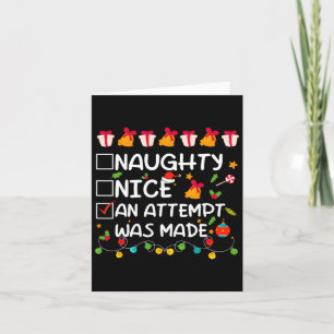 Carte Nice Naughty Une Tentative A Été Faite Drôle Noël