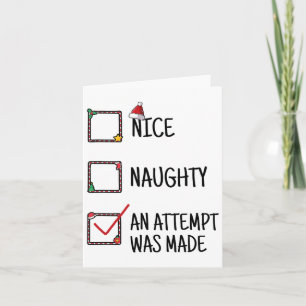 Carte Nice Naughty Une Tentative A Été Faite Enfants Drô