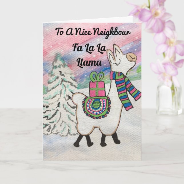 Carte Nice Voisin Fa La Llama Holiday (Orchidée)