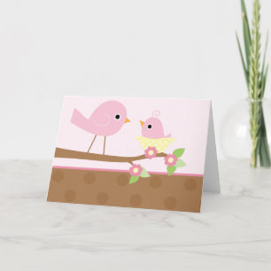 Carte Nid d'oiseau (rose)