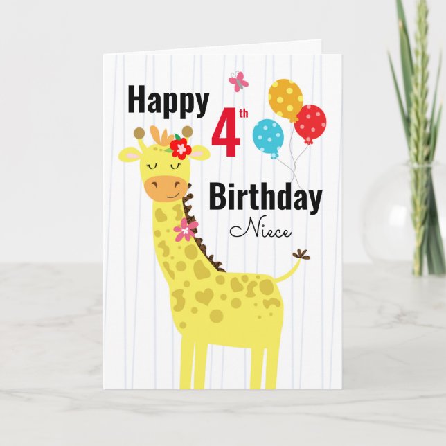 Carte nièce Giraffe Annirafe Jolie (Devant)