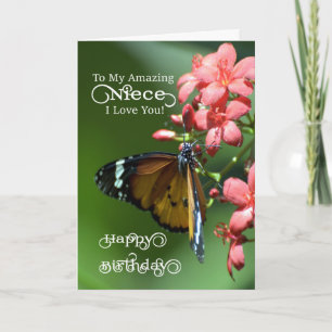 Carte Niece / Joyeux anniversaire - Papillon