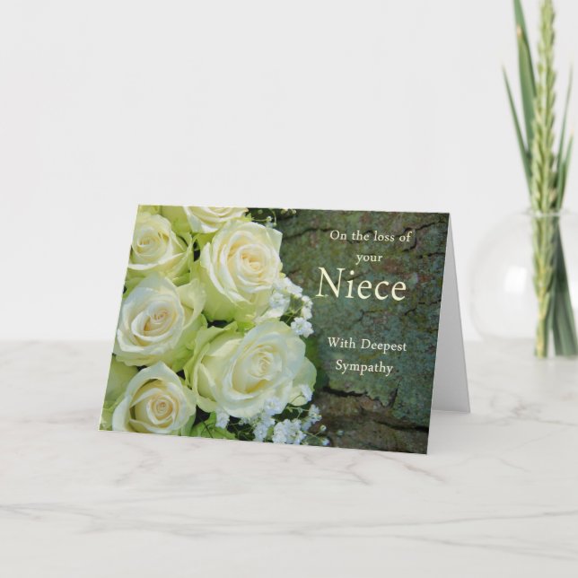 Carte Niece loss Rose sympathy Card (Devant)