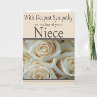 Carte Niece loss Rose sympathy Card