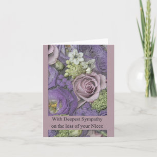 Carte Niece loss Rose sympathy Card