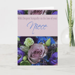 Carte Niece loss Rose sympathy Card