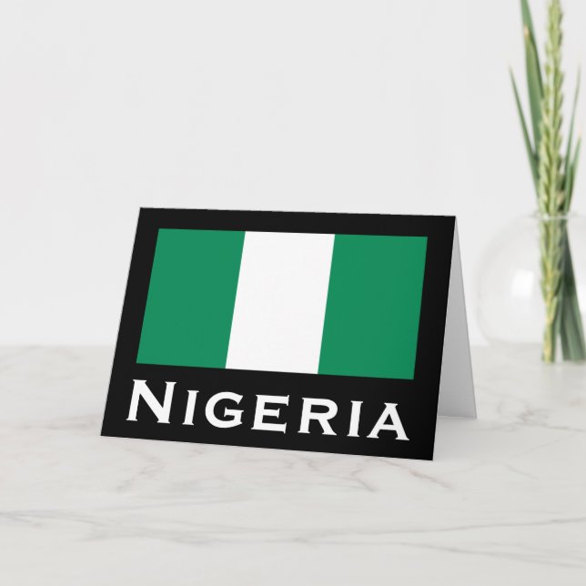 Carte Nigeria avec le drapeau nigérian (Afrique de l'Oue (Devant)