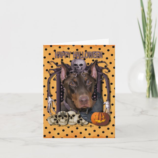 Carte Nightmare d'Halloween - Doberman - Rocky (Devant)