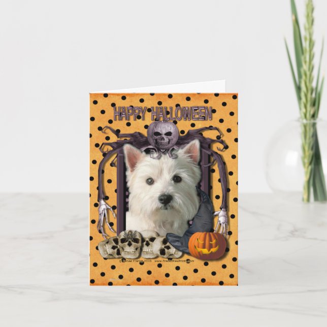 Carte Nightmare d'Halloween - Westie (Devant)