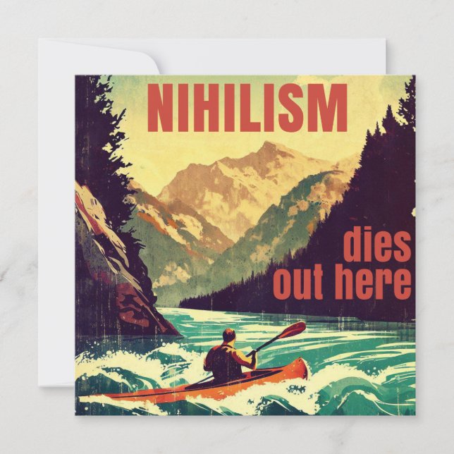 Carte Nihilisme Décède Ici Kayak (Devant)