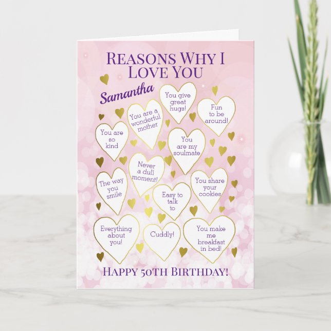 Carte N'Importe Quel Âge Anniversaire Raisons Pourquoi J (Devant)