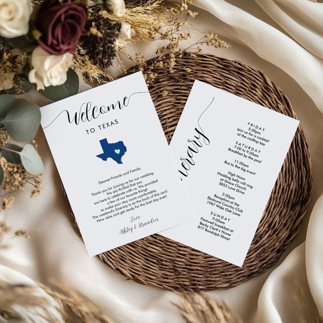 Carte N'importe quelle couleur Texas Mariage Bienvenue L (Créateur téléchargé)