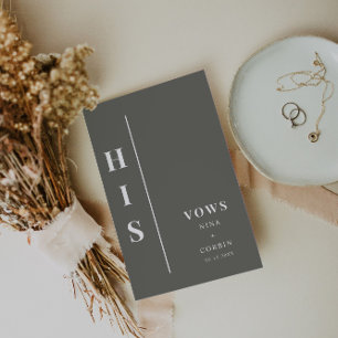Carte NINA Sage Green Boho Son Mariage Vow Book Card